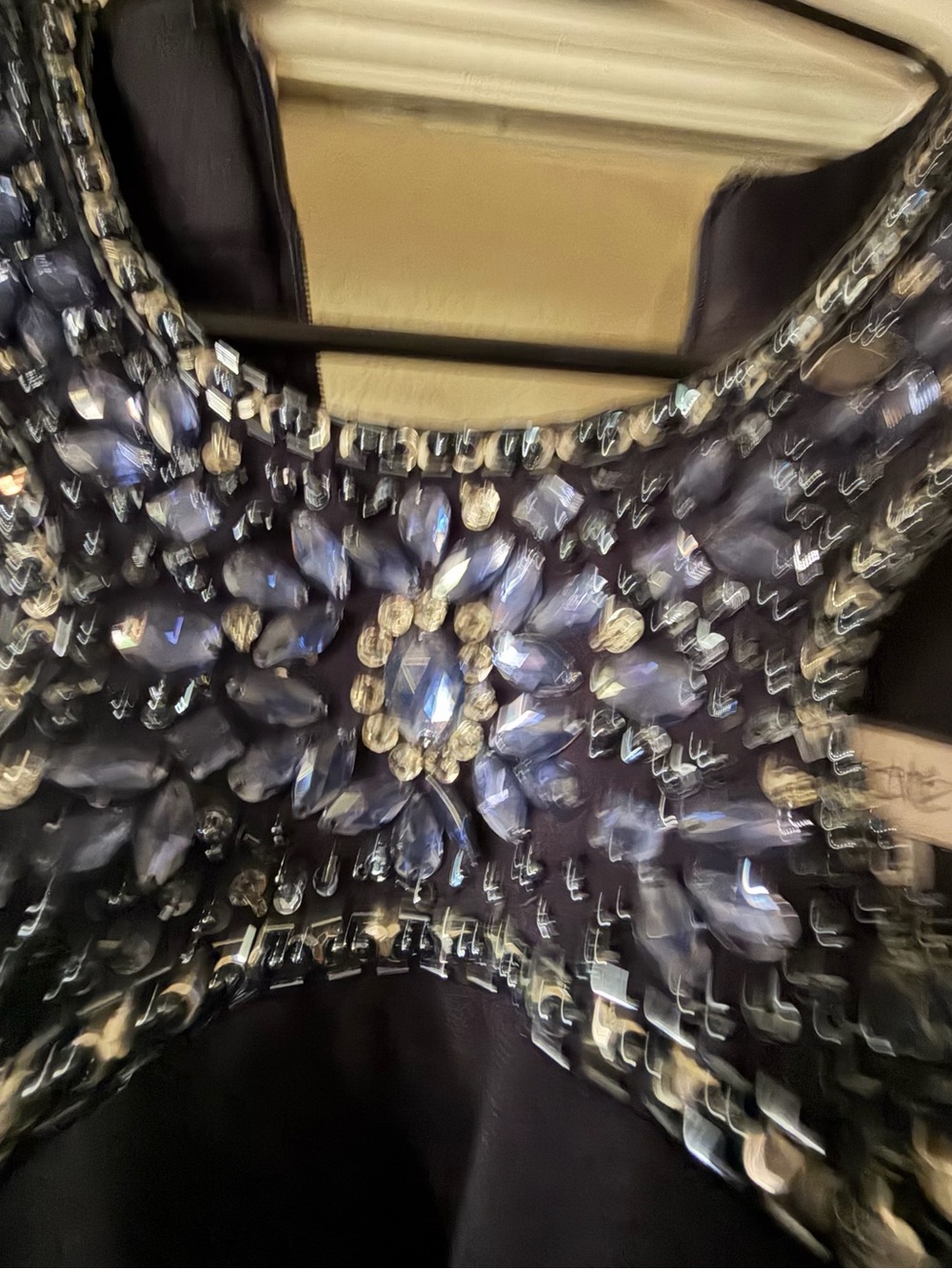 Cache Navy Beaded Prom Gown - Picture 3 of 3